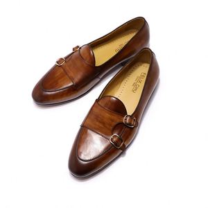 Zapatos de Cuero Genuino para Hombre 2025, de Dos Tiras, Piel de Vacuno de Primera Calidad, Casuales, de Oficina, con Punta Cuadrada, Cómodos, Antideslizantes y Transpirables - Product Image 6