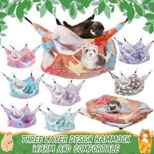 Hamac carré en velours imperméable à double couche isolé pour petits animaux, sac de couchage suspendu pour écureuil et <span class=keywords><strong>hamster</strong></span> - Product Image 4