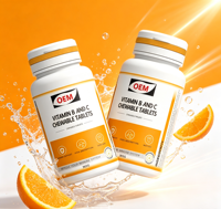 Comprimés à croquer de vitamine C HODAF, délicieux goût fruité, faciles à croquer, nutrition quotidienne pour le bien-être, flacon portable pour l'hygiène buccale quotidienne des adultes