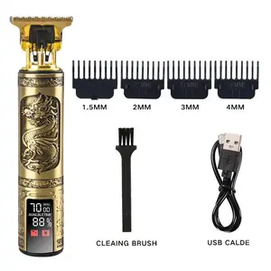 Professional Men's Electric Cordless Rechargeable LED Display Trimmer Men Bald Hair Cutting Machine Vintage T9 Hair Trimmer