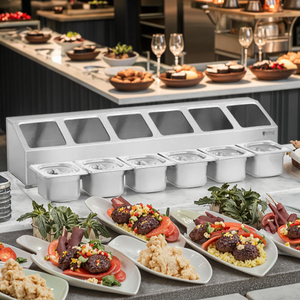 Récipient alimentaire en métal Gastronorm en acier inoxydable GN avec 4 grilles pour hôtel et restaurant <span class=keywords><strong>Buffet</strong></span> ou chauffe-plats Support à 4 grilles - Product Image 4