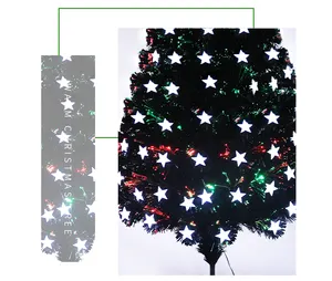 Neuankömmling Schwarzer Blatt fünfzackiger Stern-Glasfaser-Weihnachts baum zu Weihnachten