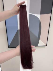 <span class=keywords><strong>Alano</strong></span> Factory hueso recto ruso cabello humano 100% virgen Remy doble dibujado personalizar marrón Rubio Color trama cabello - Product Image 4