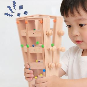Jouet sensoriel pour bébé en bois de hêtre naturel de qualité supérieure, cadeau spécial pour les enfants de plus de 1 an, jeu de perles qui tombent, jeu d'intelligence pour les garçons et les filles - Product Image 2