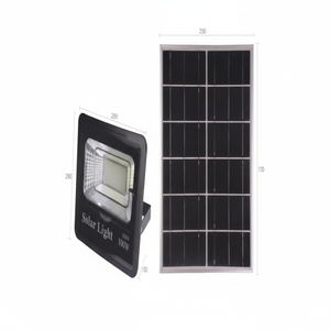 100W luce di inondazione solare a LED con pannello solare ABS & ferro corpo ROHS certificata IP66/67/65 per soluzioni di illuminazione da giardino per esterni - Product Image 1