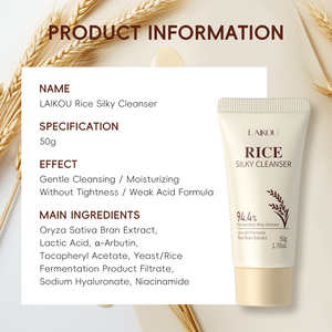 LAIKOU 50g Crème Lavante Visage Douce Nettoyante Hydratante Éclaircissante Réparatrice des <span class=keywords><strong>Pores</strong></span> Réduction des Points Noirs Nettoyant Soyeux au Riz - Product Image 3