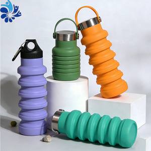 Botella de agua plegable de silicona de 500 ml, ecológica, portátil, para deportes, fitness y uso al aire libre - Product Image 3