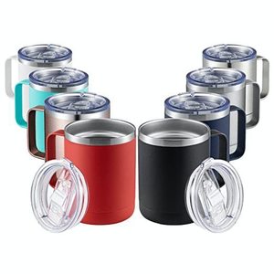Vaso de bola baja aislado de acero inoxidable de doble pared <span class=keywords><strong>con</strong></span> mango de 12oz barato de promoción al por mayor que mantiene la taza de café fría y caliente - Product Image 3