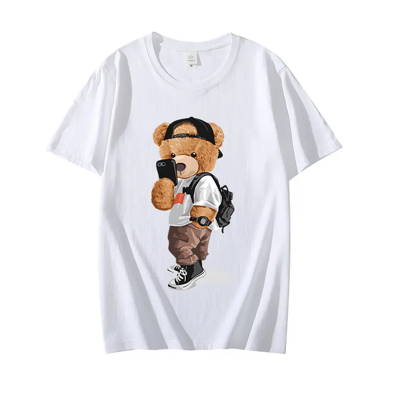 New Design S-4XL Size Sports Bear Print ladies new design t-shirt men women graphic t shirt tops
