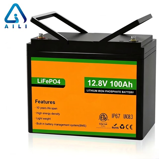 12.8V 100Ah LiFePO4 Battery Lithium Iron Phosphate 10 Years Life Span Built in BMS High Energy Density RV Solar Marine Home IP67