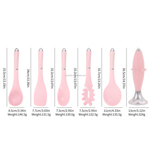 Không dính chịu nhiệt Silicone đồ dùng thìa lò nồi muỗng Turner Whisk 6 cái nhà bếp nấu ăn Công cụ thiết lập - Product Image 3