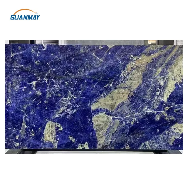 Sodalite bleu granit pierre de marbre naturel bolivia bleu mur carrelage luxe décoratif fond dalles haut de gamme meubles haut de gamme
