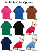 Pull en tricot torsadé à col roulé pour chien, pull doux et chaud pour animaux de compagnie, vêtements d'hiver pour chiots de petite taille, Yorkie, Chihuahua