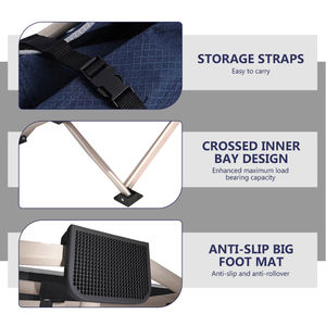 ポータブル折りたたみ式昼寝ベッドオフィスケアベッドビーチキャンプコット多機能ラウンジチェア - Product Image 2