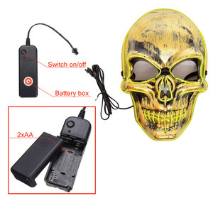 2020 nuevos productos de moda de Halloween <span class=keywords><strong>Led</strong></span> intermitente <span class=keywords><strong>cara</strong></span> máscara - Product Image 4