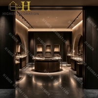 Ensemble de vitrine à bijoux de luxe sur mesure avec éclairage LED et verre trempé, mobilier d'exposition de bijoux haut de gamme, kiosque à bijoux