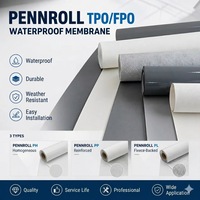 Membrane d'étanchéité PENNROLL TP TPO renforcée en polyester, résistante à l'eau, haute résistance, garantie 5 ans, sous-couche imperméable pour extérieur