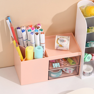 Comix Cute Desk Organizer White Manufacturers 2021 Storage Box with Sliding Drawer For Home Office Table