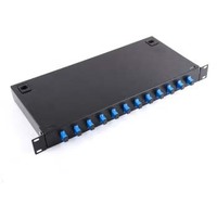 Penjualan TERLARIS DIMAN FTTH Rak 19 Inci untuk Pemasangan di Rak, Kotak Terminasi Serat Optik 12 Core SC ST 1U 12 Port, Panel Patch Serat Optik yang Dapat Disesuaikan, Galvanis
