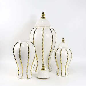 Jarrones de Cerámica Personalizados de Alta Calidad para Centros de Mesa de Boda, Jarrones de Flores de Lujo Dorados para Hotel, Jarrones de Jengibre Nórdicos para Decoración del Hogar - Product Image 4