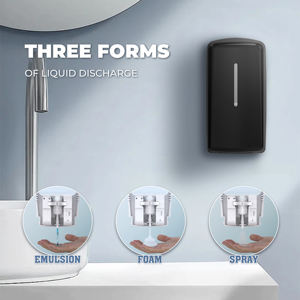 Distributeur de désinfectant pour les mains en plastique mural manuel moderne FANDA noir - Product Image 5