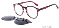 Lunettes de soleil unisexes de luxe à monture en acétate, verres polarisés à clip, certifiées CE, style rétro magnétique, fabriquées en Chine, à faible MOQ et prix compétitif