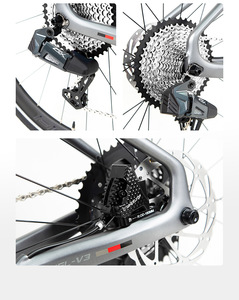 Vélo de gravier léger en carbone à guidon plat 700C, freins à disque hydrauliques sans fil 12 vitesses, 9,9 kg, vélo tout-terrain d'aventure - Product Image 3