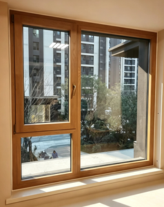 Fenêtres en bois à triple <span class=keywords><strong>vitrage</strong></span>, design européen, à haute économie d'énergie, avec cadres en aluminium, pour hôtels - Product Image 1