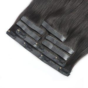 Venta al por mayor Clip en la extensión del pelo 100% Raw <span class=keywords><strong>Russian</strong></span> Human Hair Double Drawn Invisible Seamless Clip Ins Extension - Product Image 1