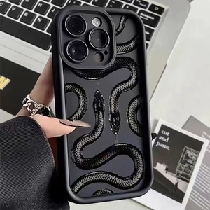 Funda de Teléfono Mate con Diseño de Serpiente <span class=keywords><strong>Mamba</strong></span> <span class=keywords><strong>Negra</strong></span> a la Moda y a Bajo Precio para XS MAX 16 PRO MAX, Protección Completa Contra Caídas - Product Image 1