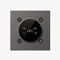 KNX/EIB Panneau de commutateurs de scène de maison intelligente à 4 touches avec contrôle de température en métal