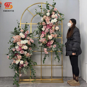 Support d'arche de mariage en soie artificielle lisse avec cadre à ballons pour anniversaires et fournitures de Noël - Product Image 1