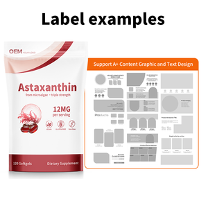 Compléments alimentaires antioxydants à l'astaxanthine, marque privée OEM, faible MOQ, pour les soins de la peau, approvisionnement stable pour les vendeurs Amazon FBA - Product Image 4
