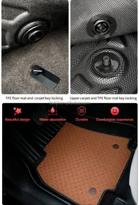 Non Slip Double Layer 3D TPE Carper Liner Floor Mat Use For Audi Q7 7seats 2016-2022
