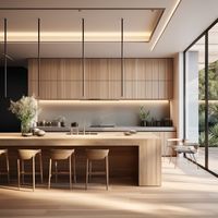 Ensemble complet d'armoires de cuisine modulaires modernes en bois massif RTA avec rangement de garde-manger écologique, étanche et plat