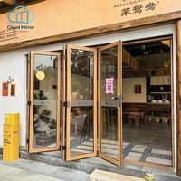 Porte de séparation intérieure multi-panneaux en aluminium à double battant avec cadre d'accès indépendant, cloison en verre pour gîte et bureau