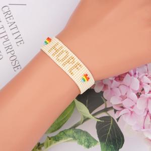 Bộ trang sức DG <span class=keywords><strong>Jewelry</strong></span> phong cách Bohemian bán chạy tại Châu Âu và Mỹ, làm từ đá tự nhiên MIYUKI, kiểu dáng tự làm, họa tiết cầu vồng, hạt chữ cái. - Product Image 1