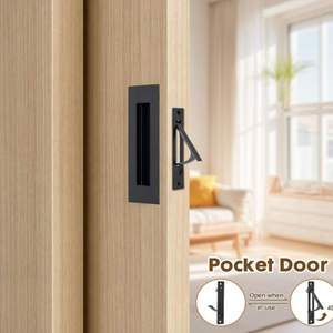 Manija de aleación de la mejor calidad para puerta corredera, tirador empotrado moderno para puertas de granero, herrajes para el hogar, disponible para venta al por mayor - Product Image 6