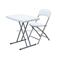 Table pliante légère et portable en plastique HDPE, bureau à café pliable pour la maison, le dortoir, le café, le camping et l'utilisation commerciale
