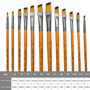 Professionnel 12 pièces angulaire acrylique pinceau ensemble <span class=keywords><strong>artiste</strong></span> Nail Art artisanat pinceaux pour aquarelle peinture à l'huile Nylon cheveux - Product Image 2