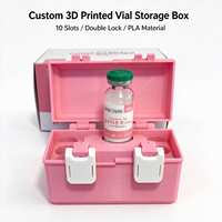 Boîte de rangement personnalisée en PLA imprimée en 3D pour flacons, 10 emplacements, étui de protection pour flacons en verre avec double verrouillage