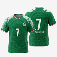 Kaos Sepak Bola Hijau Hitam Bergaris Grosir Kaos Sepak Bola Cetak Sublimasi Cepat Kering Kaos Lengan Pendek Jersey Sepak Bola