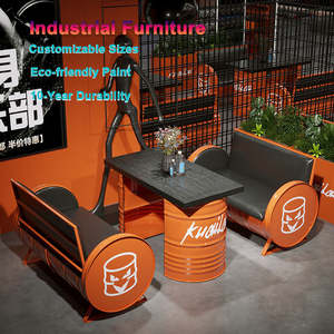 Restaurant Bistro Canapé Table Basse Combinaison Style Industriel Nettoyage Bar Carte Siège Canapé à Vendre - Product Image 1