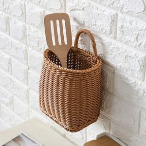 Cesta de Mimbre Tejida de PVC, Cesta de Mano, Juego de Picnic con Ruedas, Cesta de Bambú Delgada para Ropa, Cesta de Metal para Frutas, Cesta de Mimbre Extra Grande para <span class=keywords><strong>Farmacia</strong></span> - Product Image 5