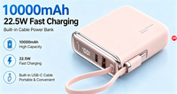 Batterie externe mini 10000 mAh à charge rapide 22,5 W avec câble Type C intégré, batterie semi-solide, chargeur de poche portable – Meilleures ventes