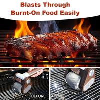 Nettoyeur de gril sans fil, brosse rotative pour gril Outil de barbecue rechargeable avec rouleau en acier inoxydable Brosse de barbecue pour gril extérieur