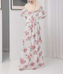 Zifeng OME Middle East donna stampa ampio abito Design rilegatura polsino sotto la gonna Smock a fessura - Product Image 3