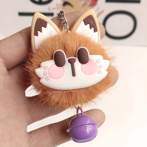Porte-clés en peluche chat porte-bonheur mignon avec <span class=keywords><strong>pompon</strong></span> et clochette, idéal pour la vente en gros - Meilleures ventes - Product Image 3