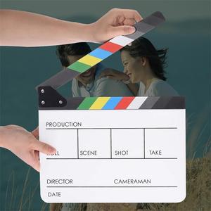 Clapboard de réalisateur en acrylique effaçable à sec pour scène vidéo, Clapboard de cinéma, Clapboard de film en bois, Clapboard de cinéma Hollywoodien - Product Image 6