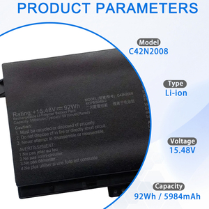 C42N2008 Remplacement de la batterie d'ordinateur portable pour ASUS ZenBook Pro Duo 15 OLED UX582 UX582L UX582LR UX582HM <span class=keywords><strong>UX582HS</strong></span> 15.48V 92Wh - Product Image 2